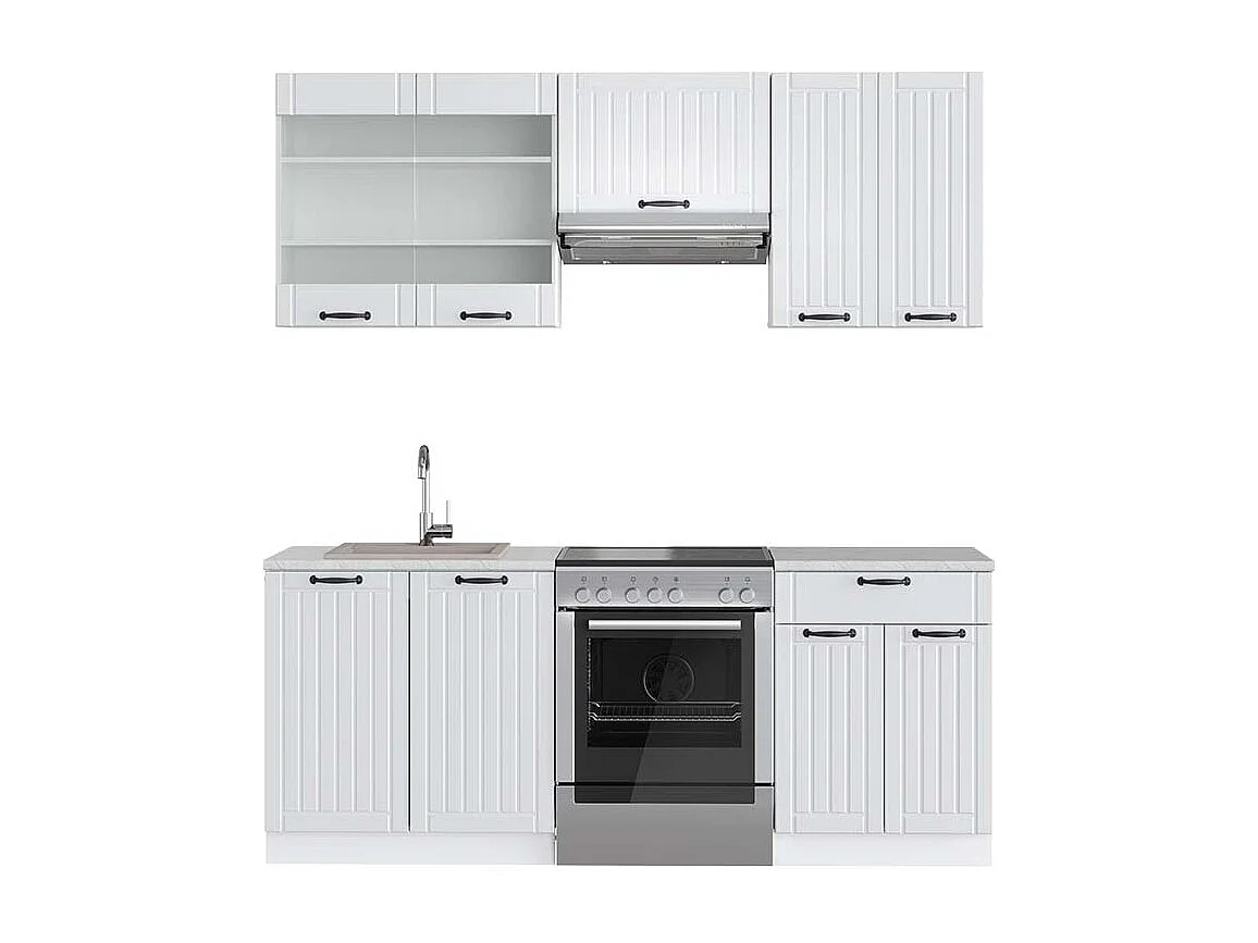 Cuisine blanc campagne/blanc 200x60x81.6 fame-line
