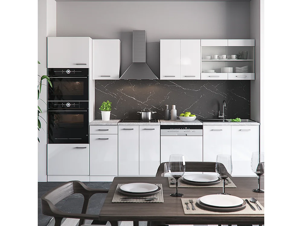 Cuisine blanc brillant/blanc 300x60x81.6 r-line