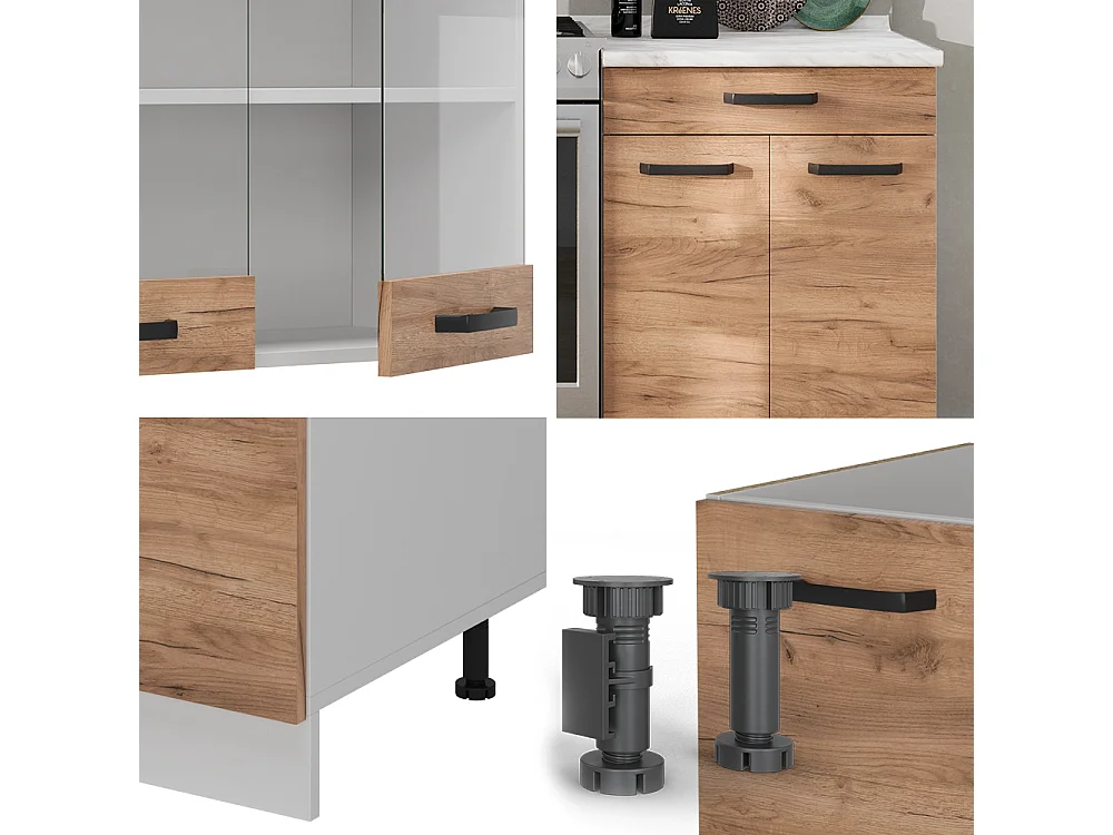 Mobile da cucina quercia dorata/bianco 200x60x81.6 r-line