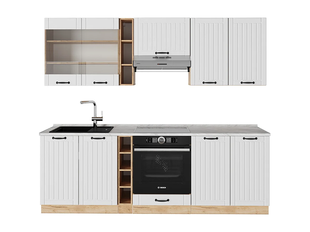 Cucina componibile Bianco rustico 235x60x81.6 fame-line