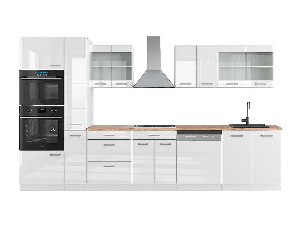 Cucina componibile bianco lucido/bianco 350x60x81.6 r-line