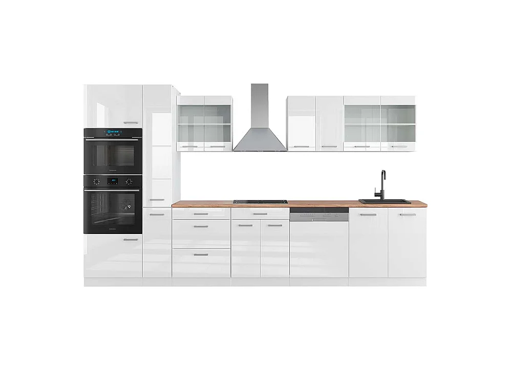 Complete keukeneenheid wit hoogglans/wit 350x60x81.6 r-line