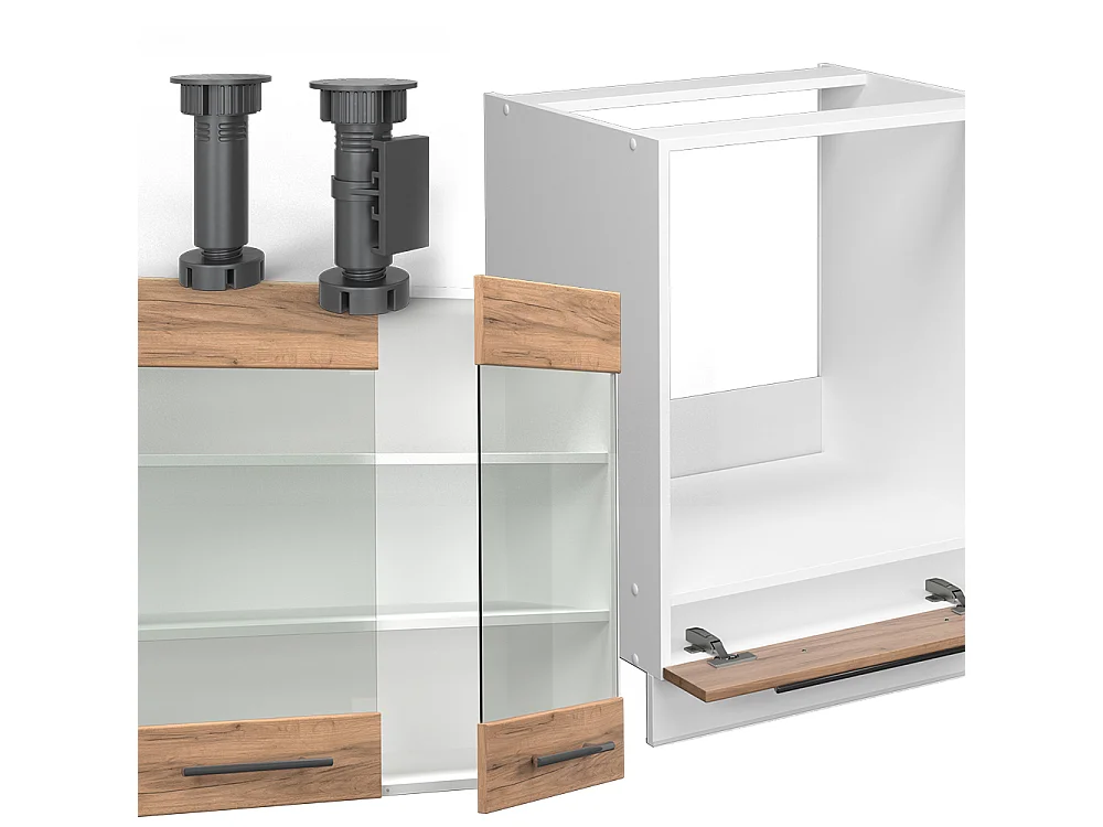 Cucina angolare completa Rovere dorato/bianco 190x60x81.6 fame-line