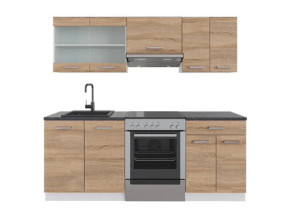 Mueble de cocina sonoma/blanco 200x60x81.6 r-line