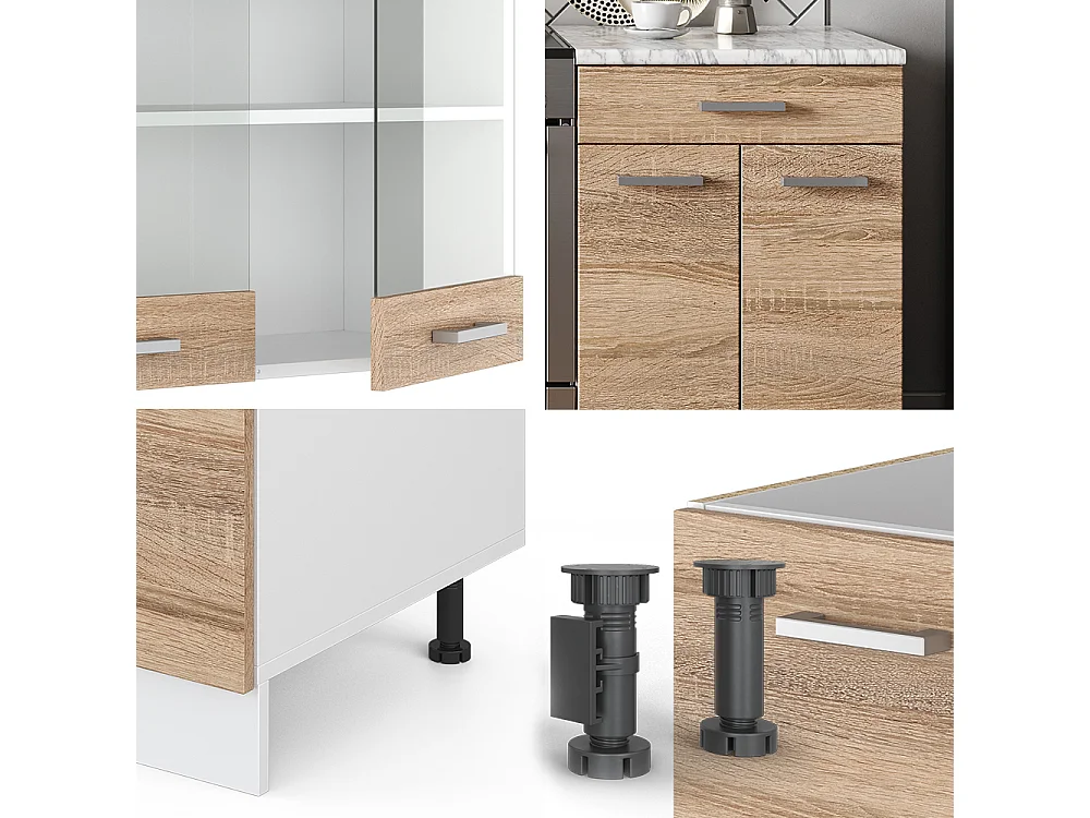 Mueble de cocina sonoma/blanco 200x60x81.6 r-line