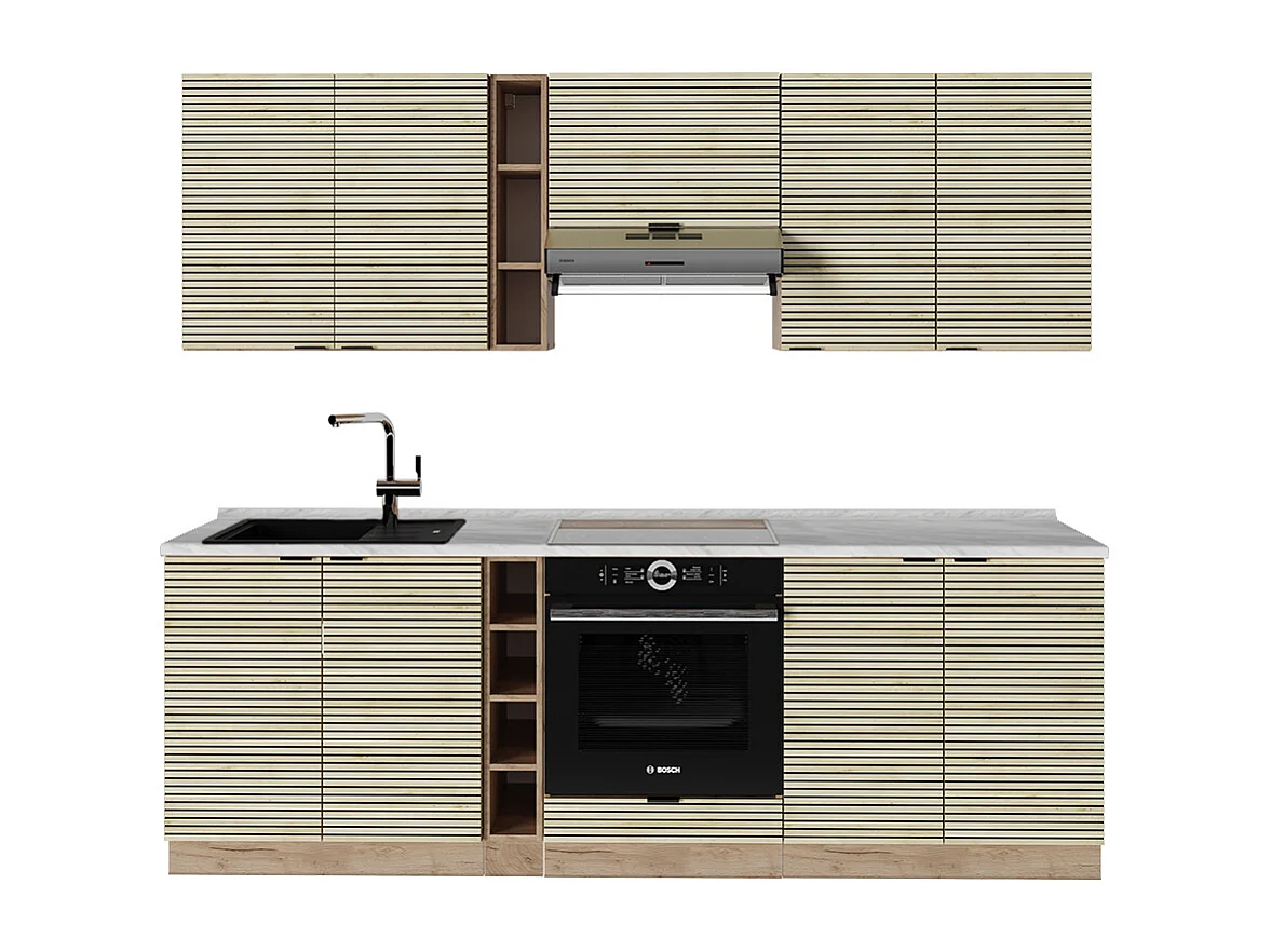 Mueble de cocina panel de roble/roble goldkraft 235x46x81.6 fame-line