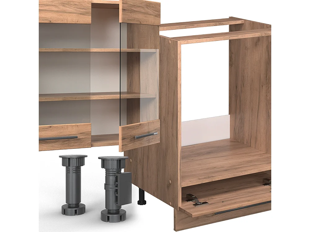 Küchenzeile goldkraft eiche 300x46x81.6 fame-line