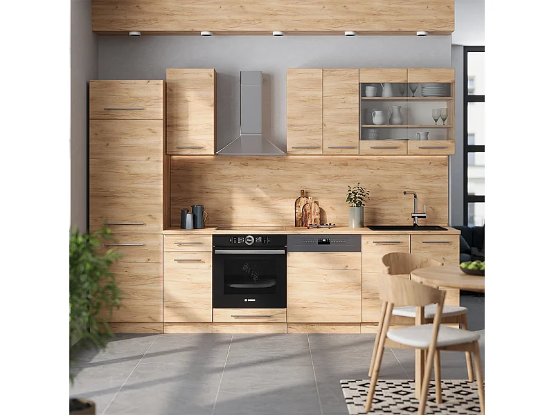 Cuisine chêne de force doré 300x46x81.6 fame-line