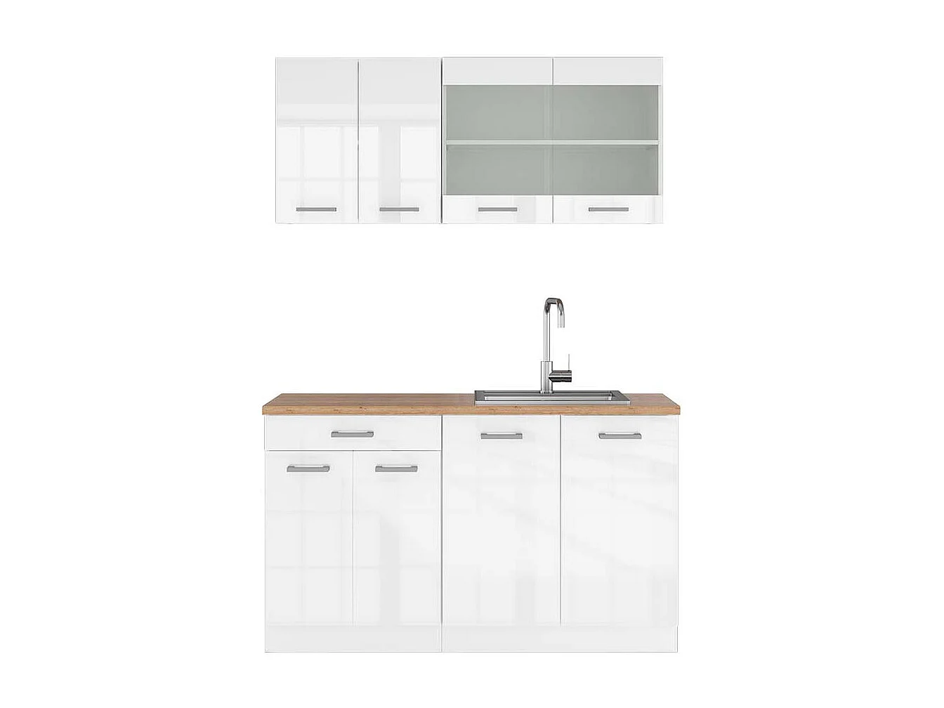 Cuisine blanc brillant/blanc 140x60x81.6 r-line
