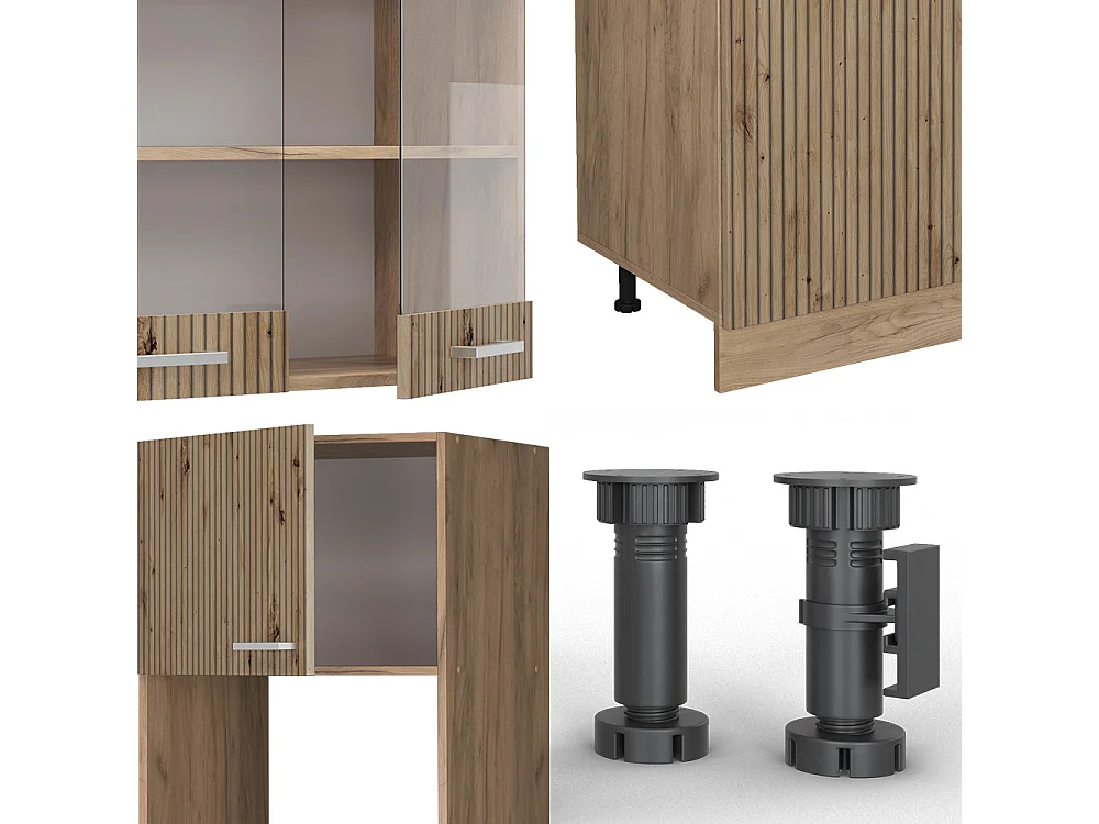 Küchenzeile artisan-eiche/goldkraft eiche 300x46x81.6 r-line