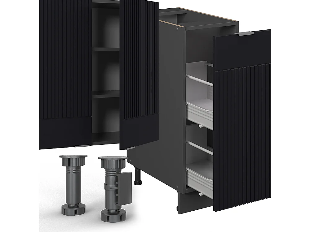 Cuisine noir rayé/anthracite 280x60x81.6 fame-line