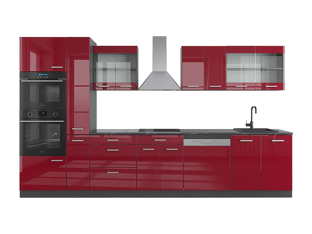 Cuisine rouge brillant/anthracite 350x46x81.6 r-line
