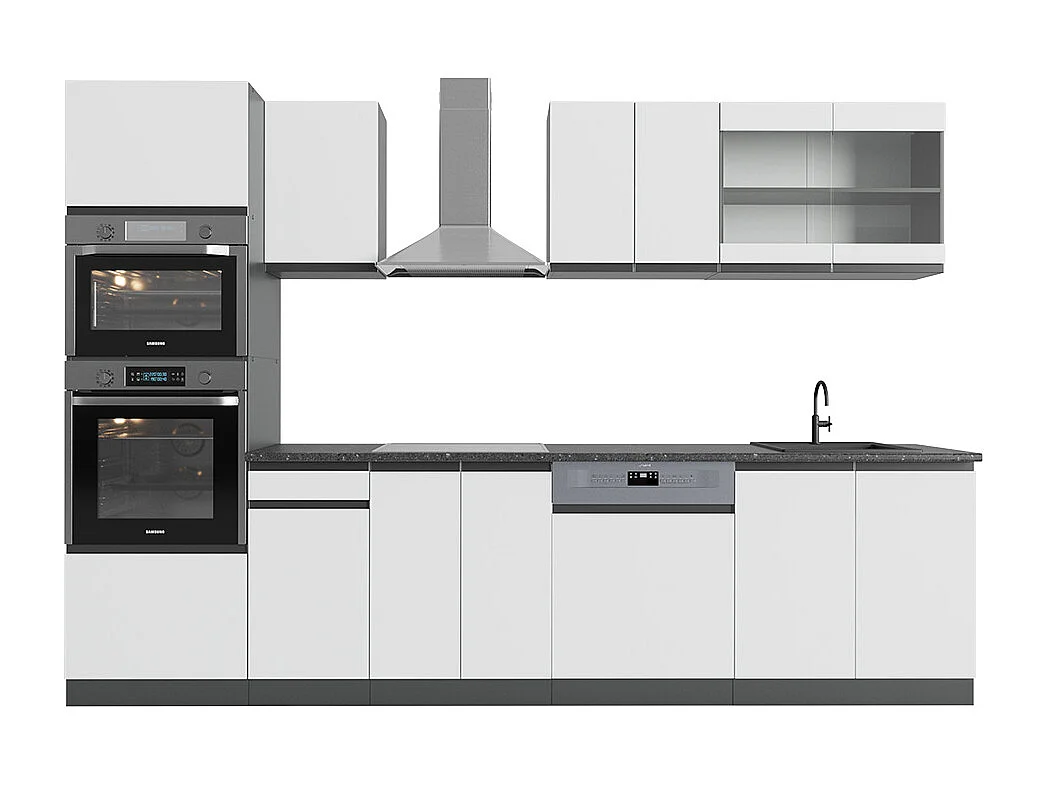 Cuisine blanc/anthracite 300x46x81.6 r-line