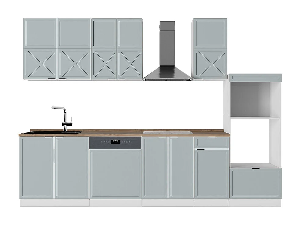Pentry ljusblågrå/vit 300x60x81.6 fame-line
