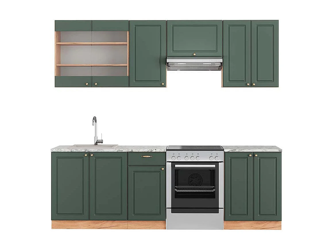 Pentry grönguld lantgård/goldkraft ek 240x60x81.6 fame-line