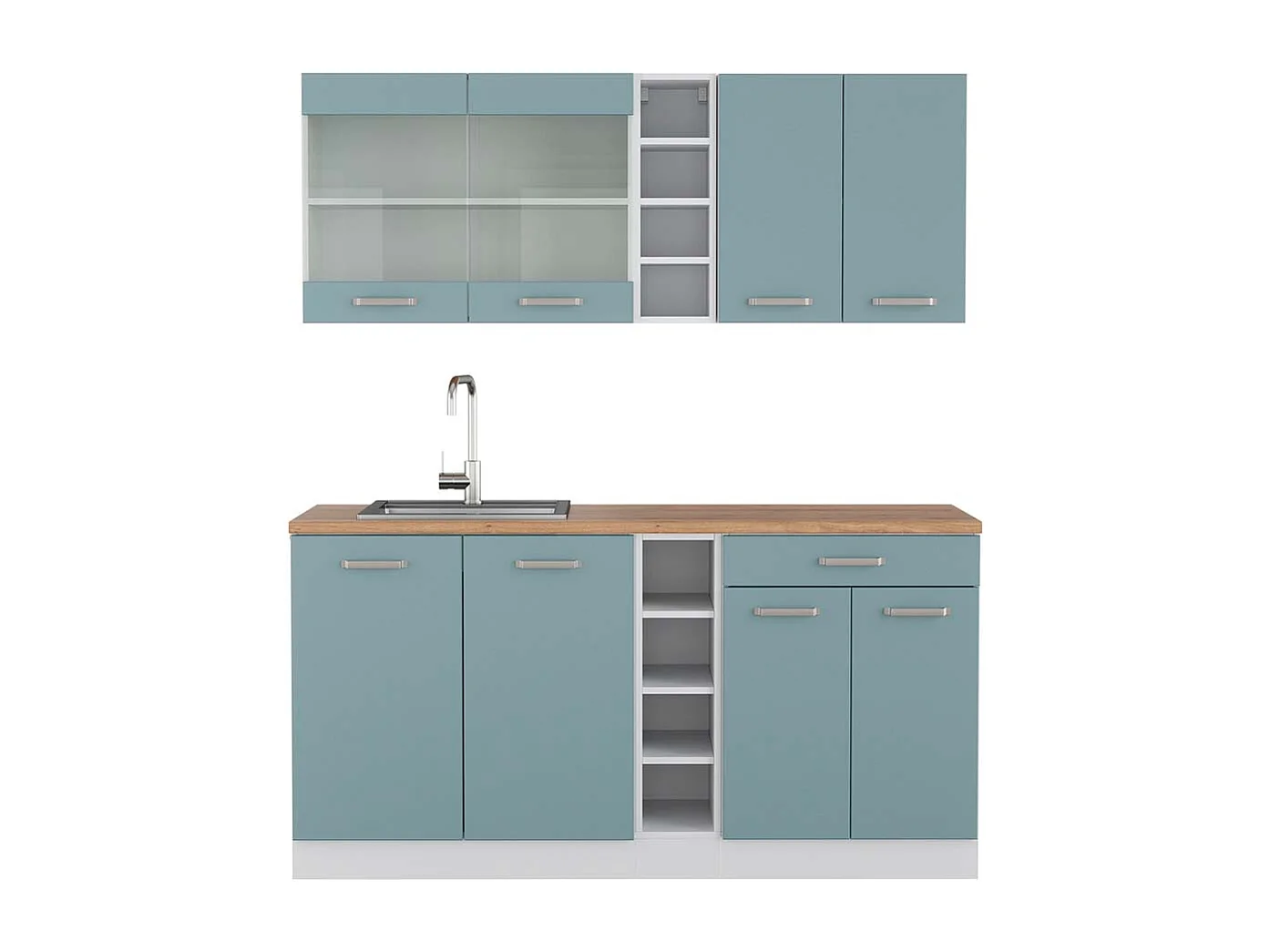 Cuisine bleu-gris/blanc 160x60x81.6 r-line