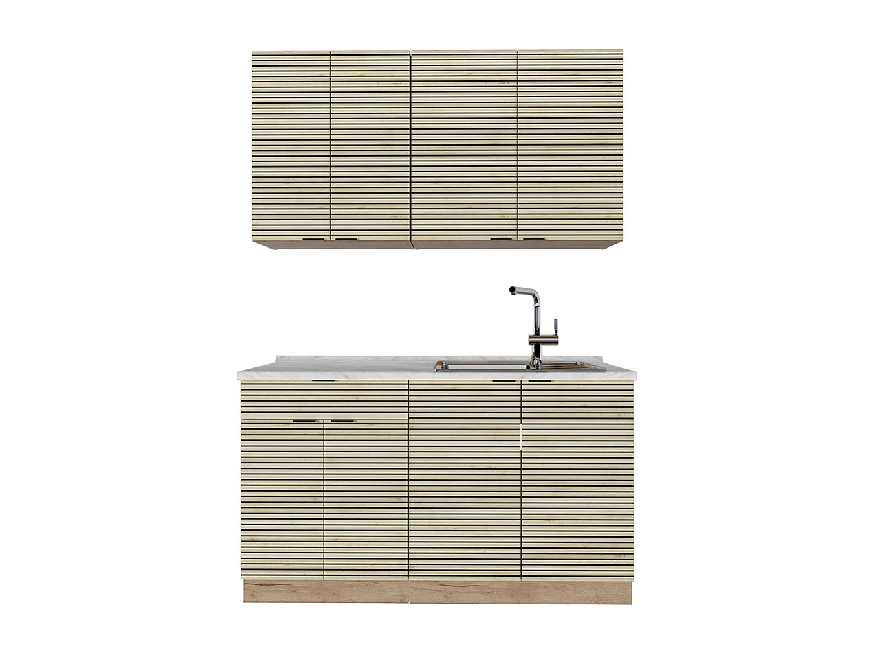 Cocina para solteros panel de roble/roble goldkraft 140x60x81.6 fame-line