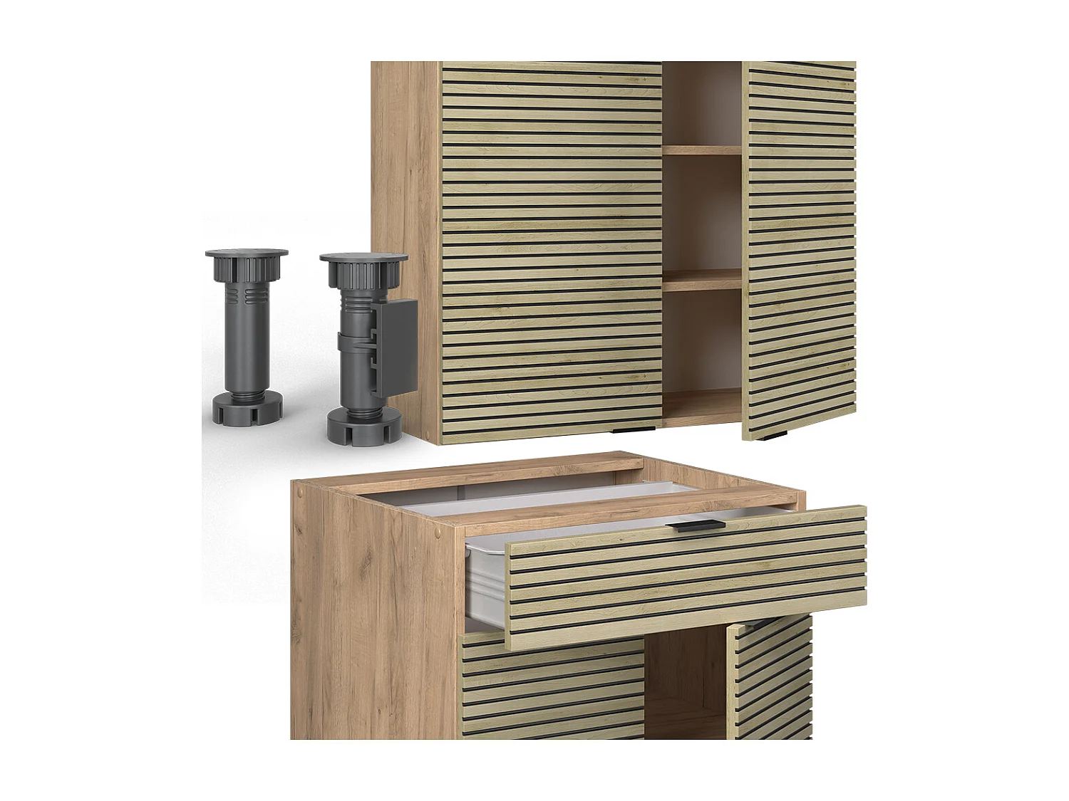 Cocina para solteros panel de roble/roble goldkraft 140x60x81.6 fame-line