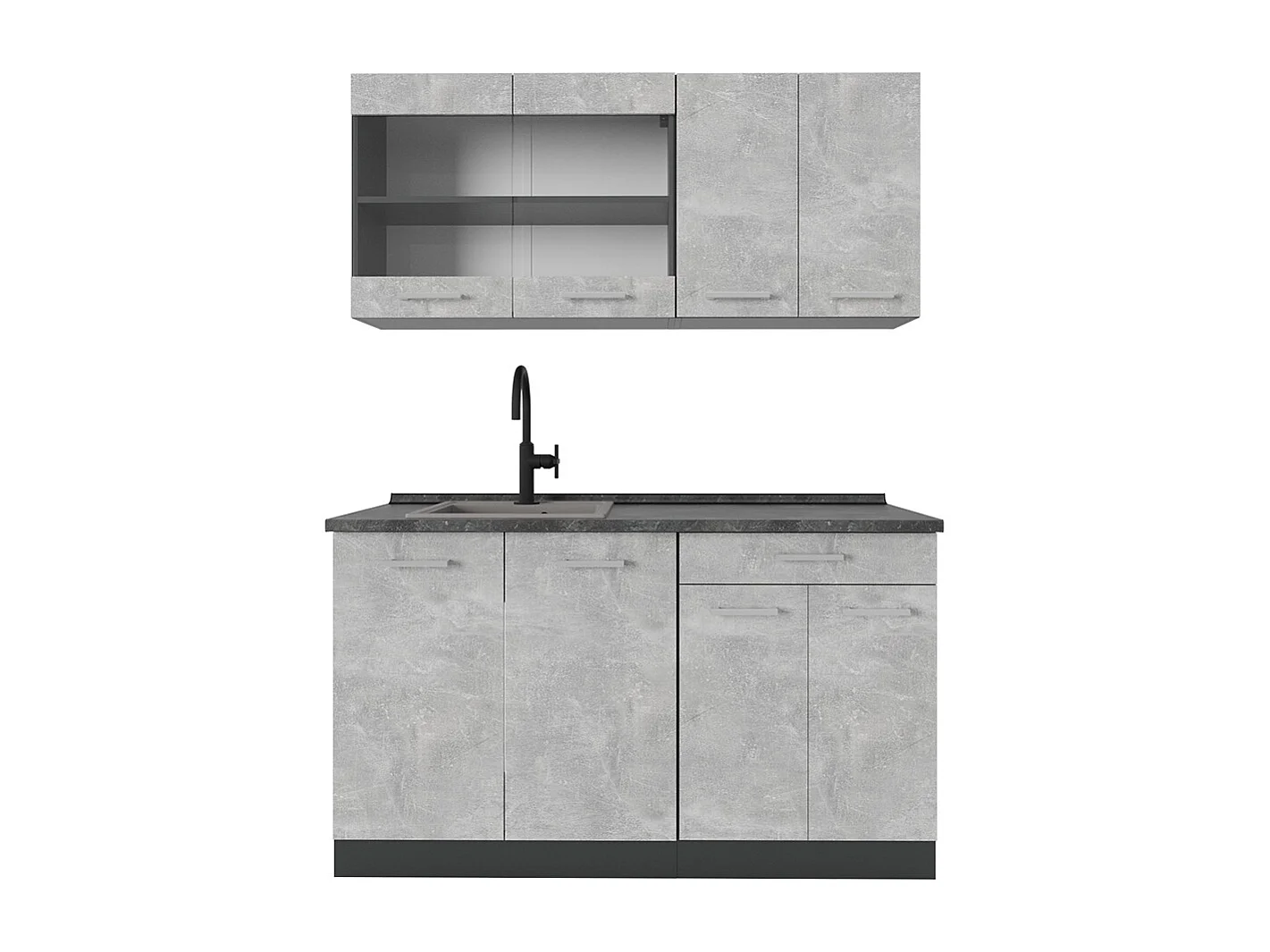 Cocina versátil hormigón/antracita 140x60x81.6 r-line