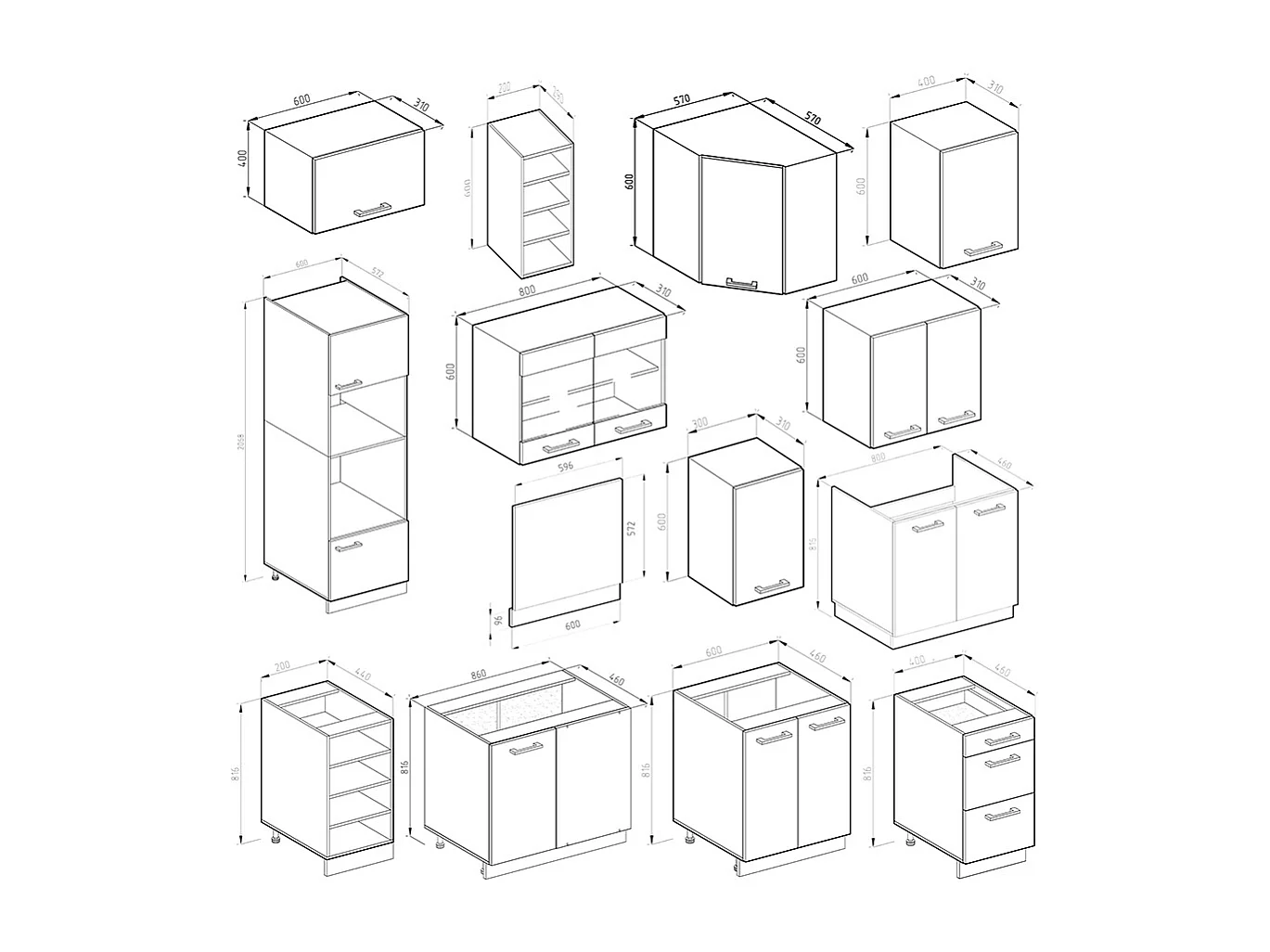 Cuisine en angle sonoma/blanc 247x60x81.6 r-line