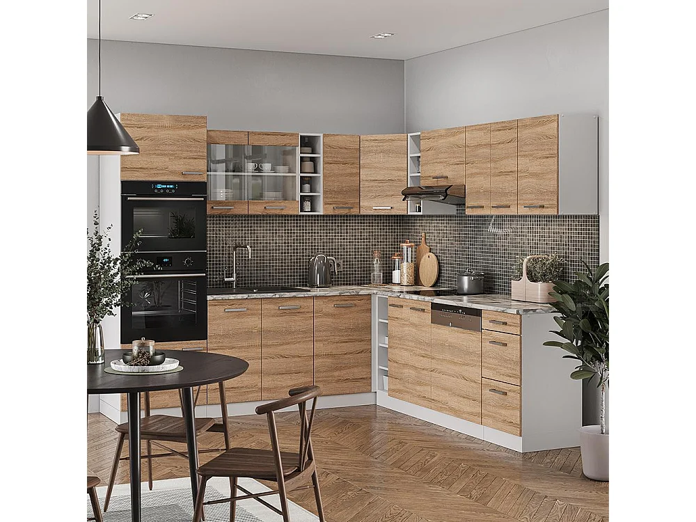 Cuisine en angle sonoma/blanc 247x60x81.6 r-line