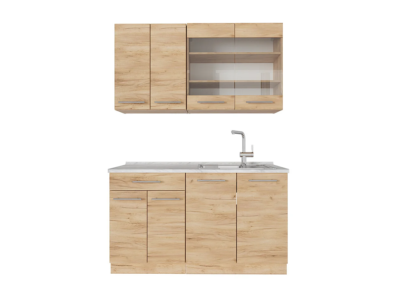 Cocina para solteros roble dorado 140x60x81.6 fame-line