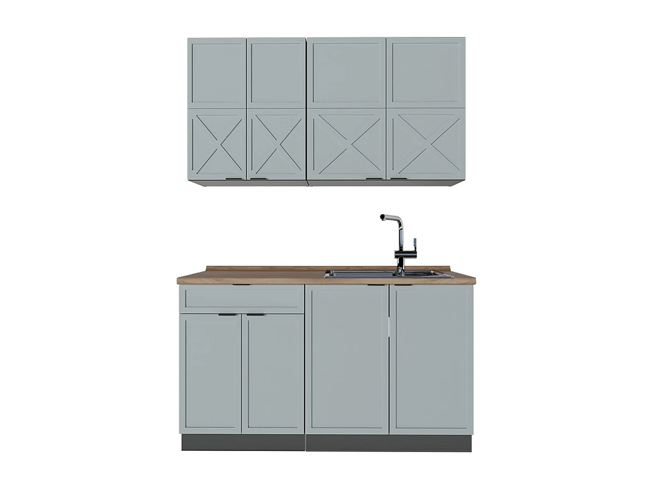 Cuisine bleu clair-gris/anthracite 140x60x81.6 fame-line