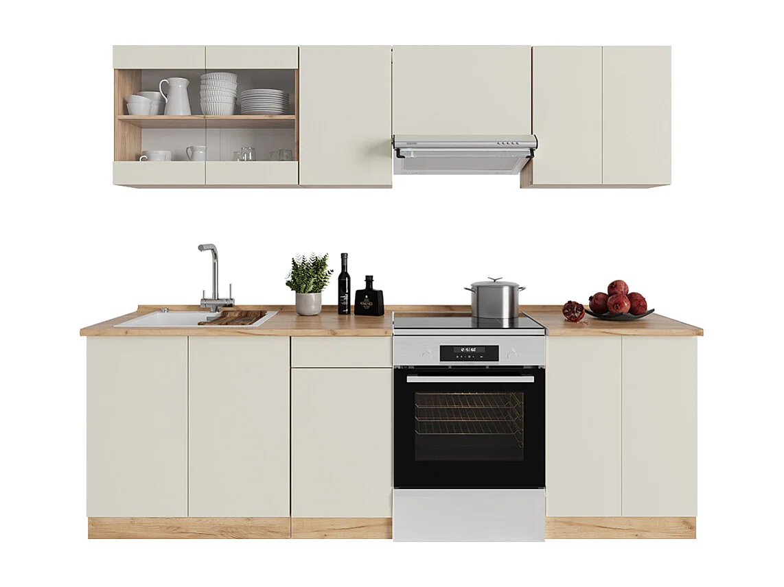 Keukenblok lichtgrijs 240x60x81.6 r-line