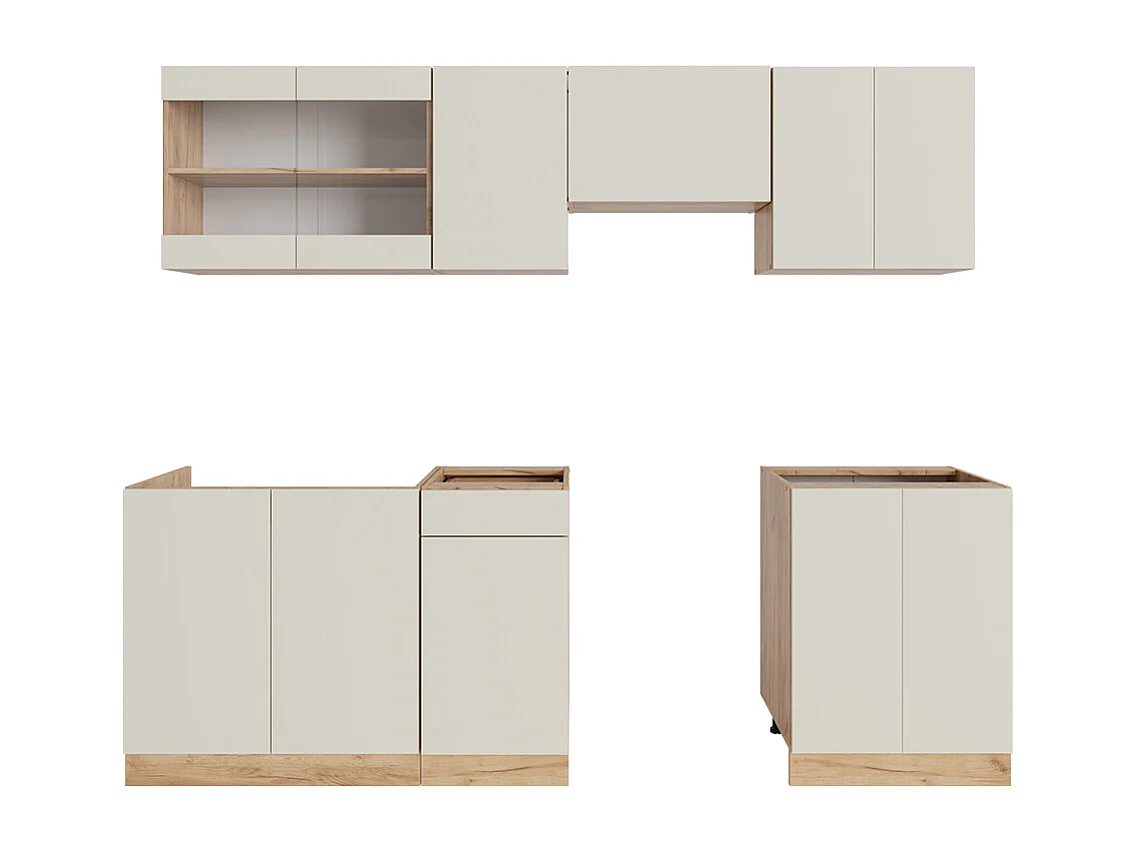 Keukenblok lichtgrijs 240x60x81.6 r-line