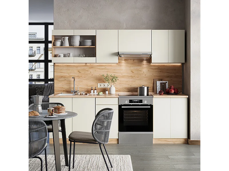 Keukenblok lichtgrijs 240x60x81.6 r-line