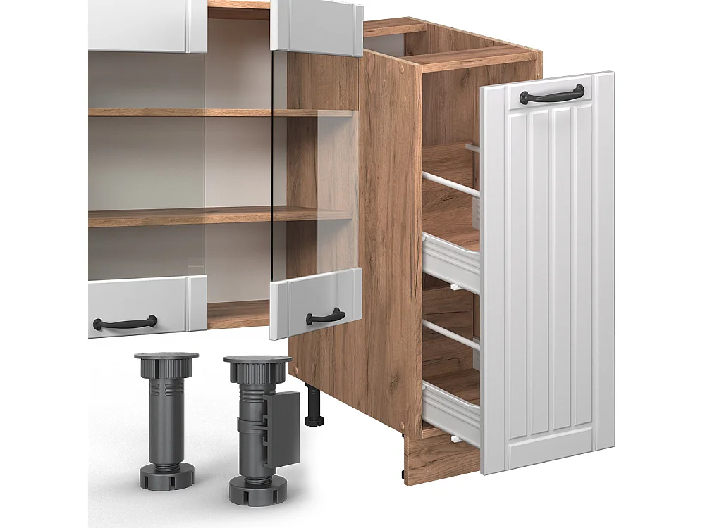 Mueble de cocina blanco casa de campo 280x46x81.6 fame-line