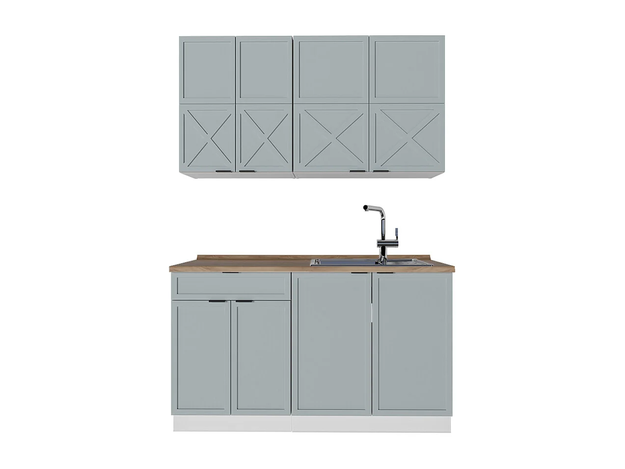 Cuisine bleu clair-gris/blanc 140x60x81.6 fame-line