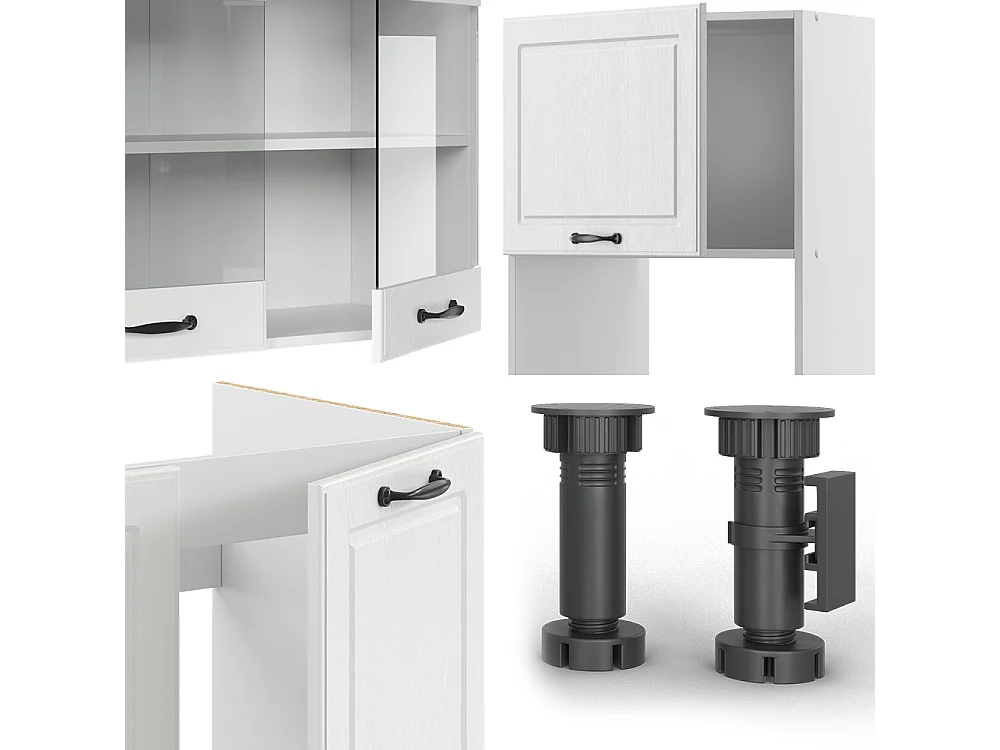 Cuisine en angle blanc campagne/blanc 247x60x81.6 r-line