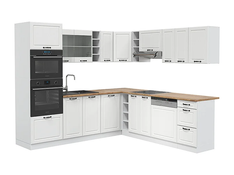 Cuisine en angle blanc campagne/blanc 247x60x81.6 r-line