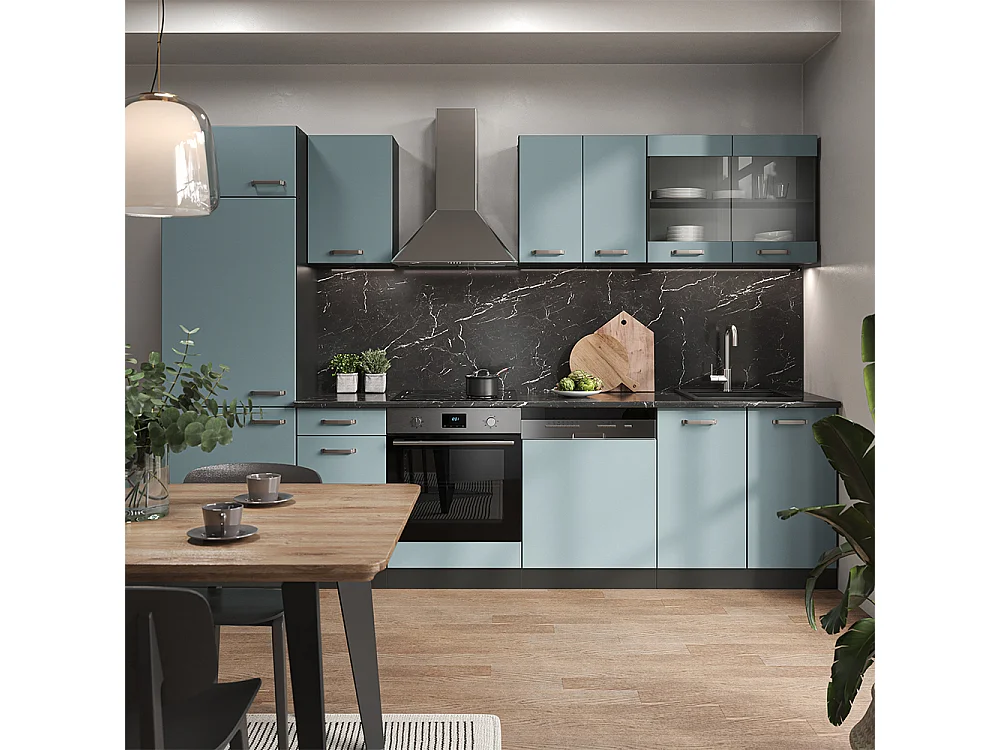 Cuisine bleu-gris/anthracite 300x46x81.6 r-line