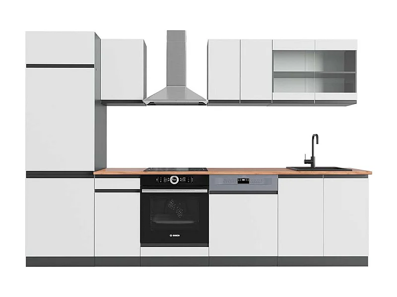 Kitchenette branco/antracite 300x60x81.6 r-line