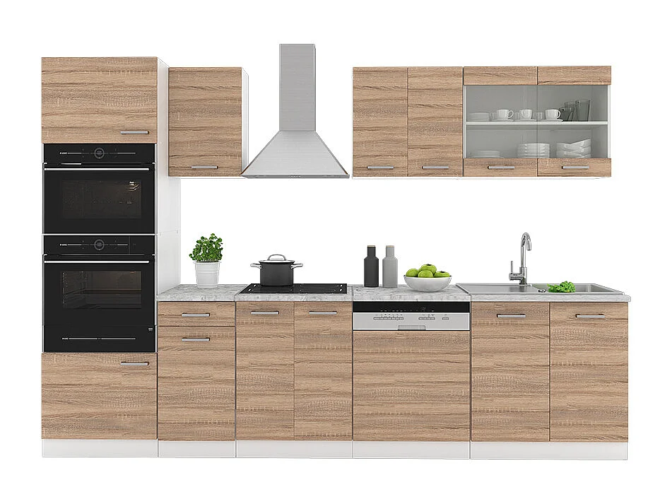 Cucina componibile sonoma/bianco 300x60x81.6 r-line