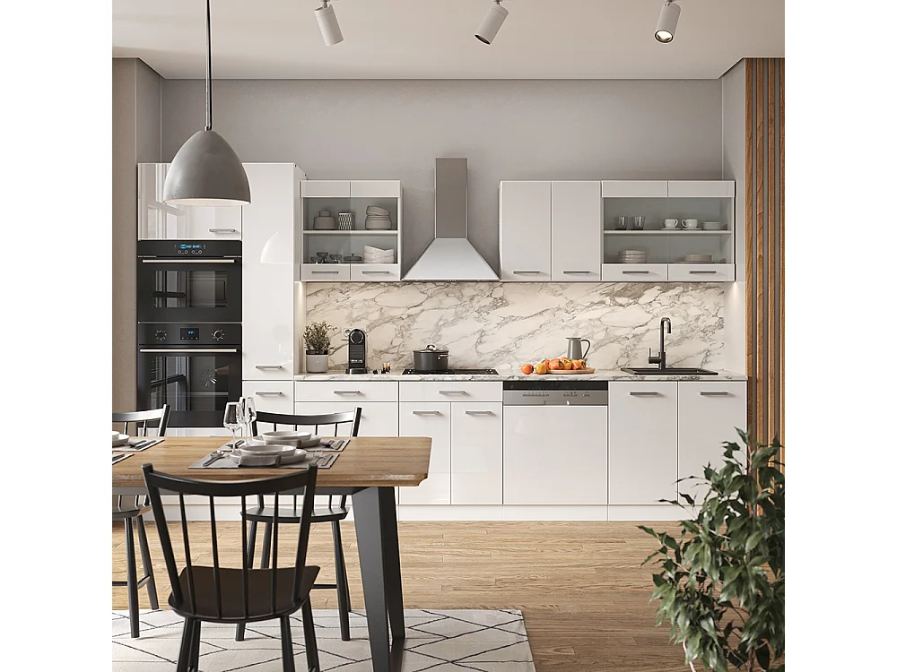Cuisine blanc brillant/blanc 350x60x81.6 r-line