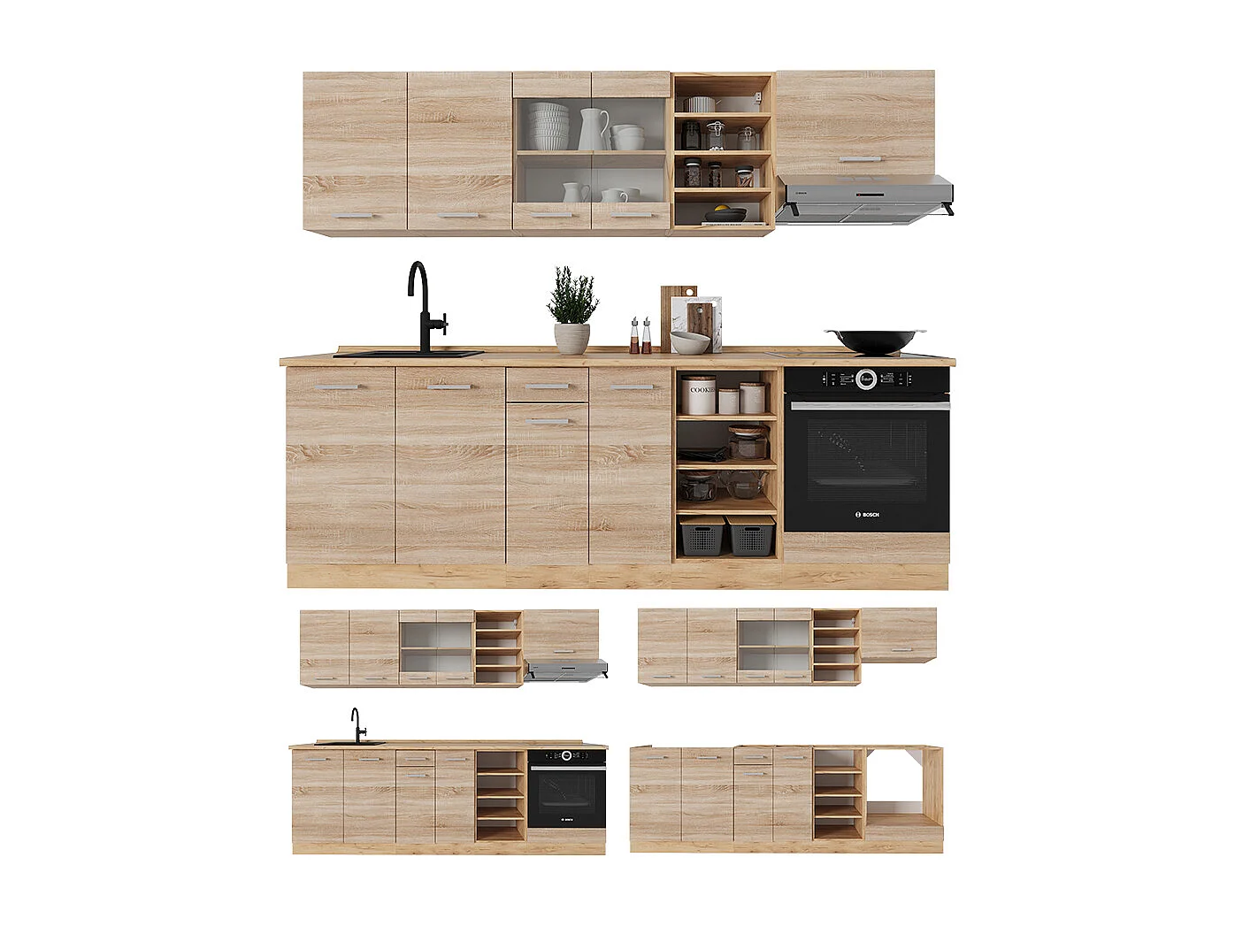 Cuisine sonoma/chêne doré 240x46x81.6 r-line
