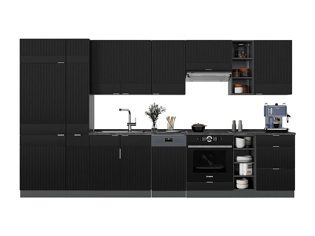 Cuisine noir rayé/anthracite 355x60x81.6 fame-line