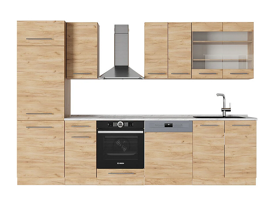 Mueble de cocina roble dorado 300x60x81.6 fame-line