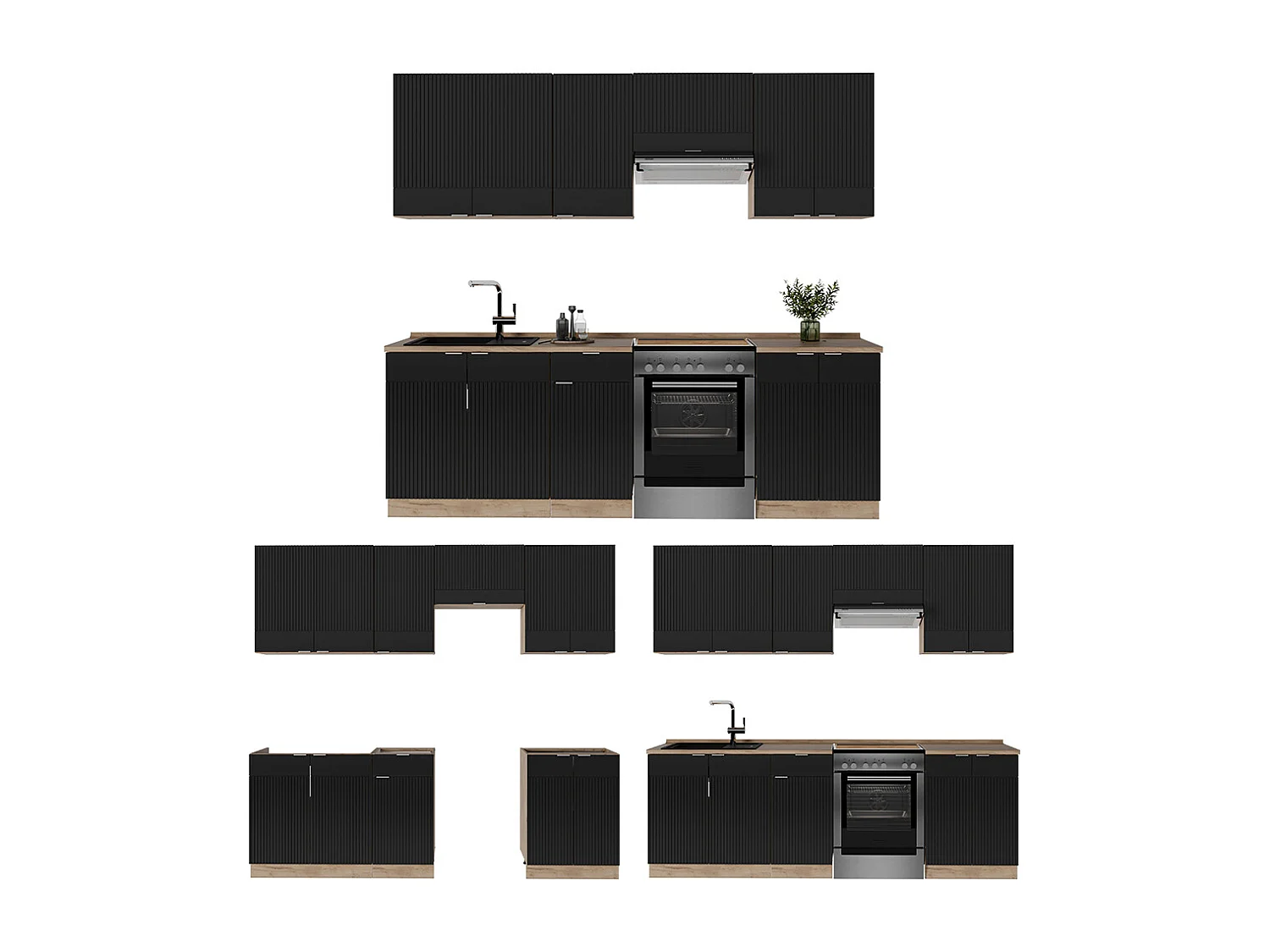 Pentry svartrandig/goldkraft ek 240x46x81.6 fame-line