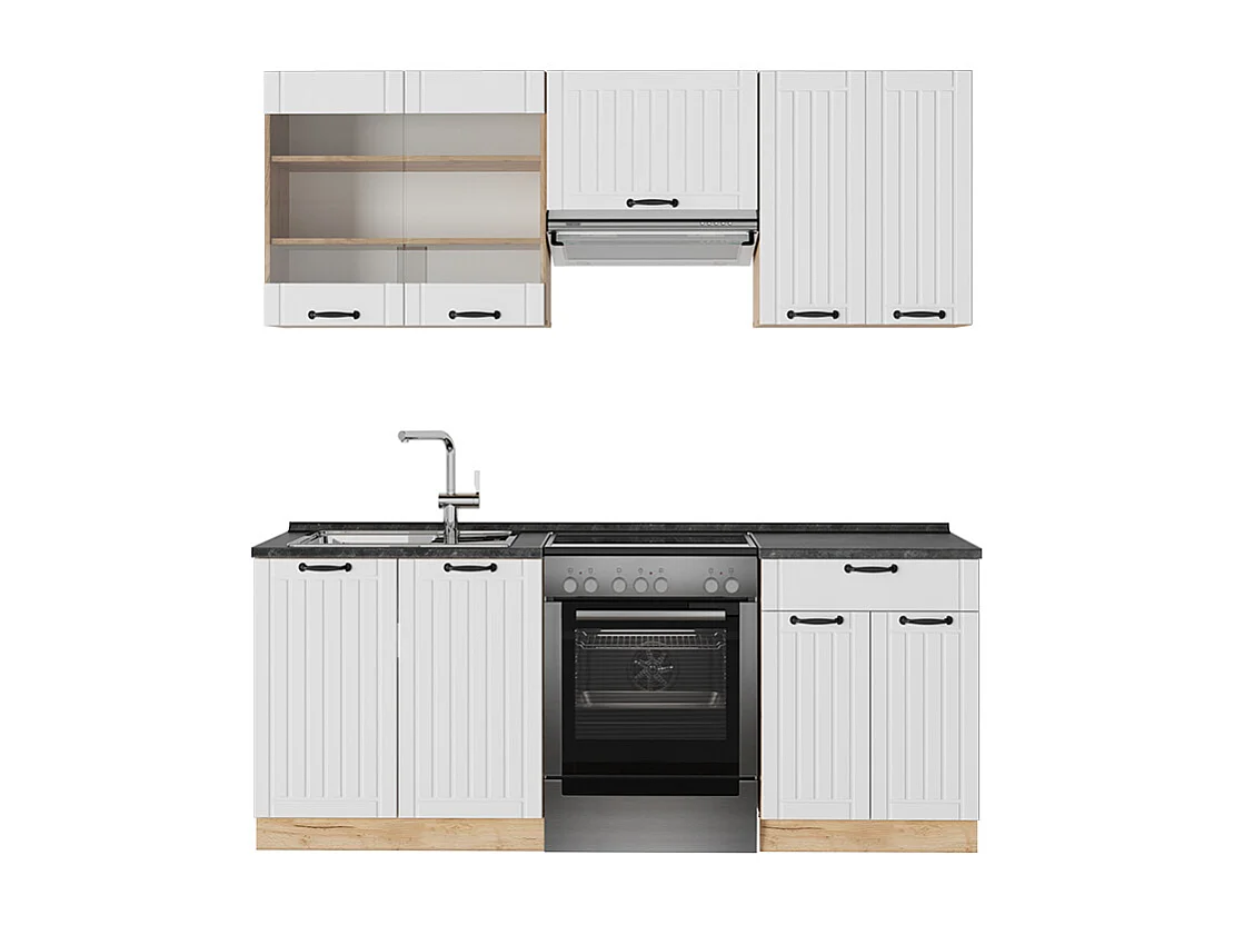 Cuisine blanc campagne 200x60x81.6 fame-line