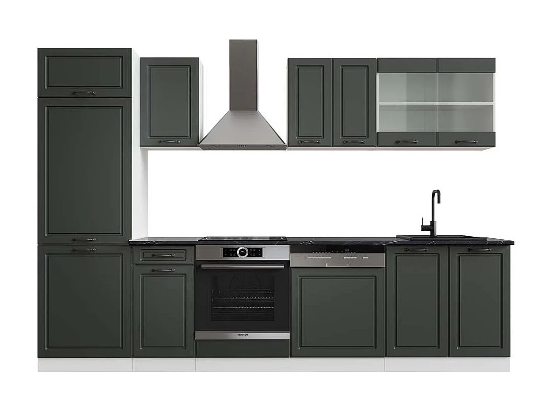 Mueble de cocina antracita casa de campo/blanco 300x60x81.6 r-line