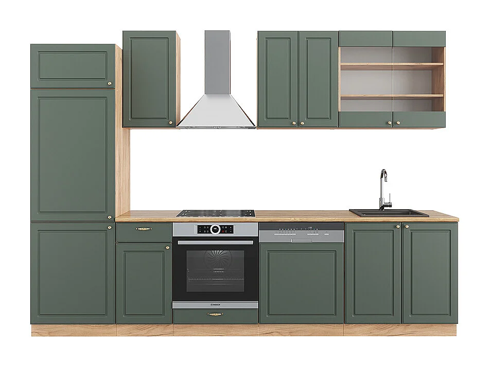 Mueble de cocina green-gold country/gold power roble 300x46x81.6 fame-line