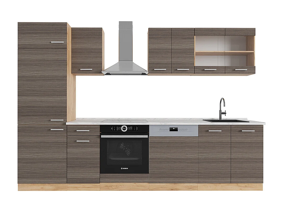 Aneks kuchenny szlachetny szary/złoty dąb 300x60x81.6 r-line