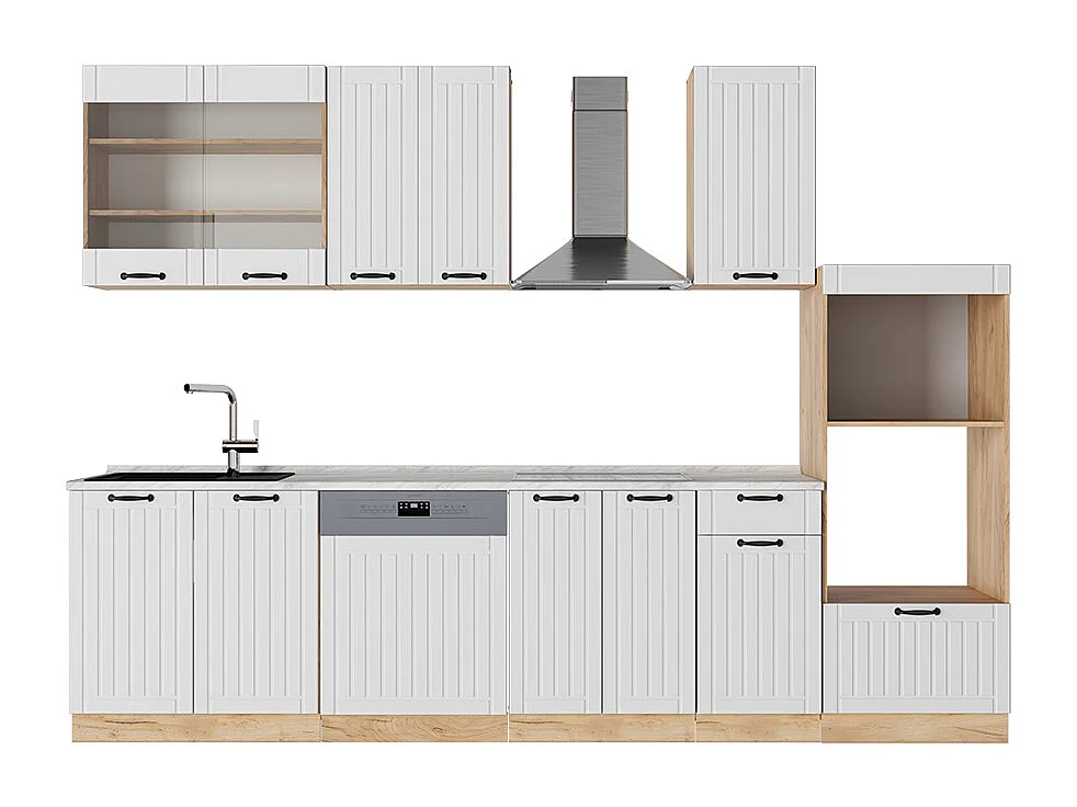 Mueble de cocina blanco casa de campo 300x60x81.6 fame-line