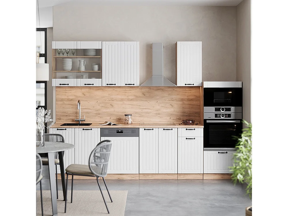 Cuisine blanc campagne 300x60x81.6 fame-line