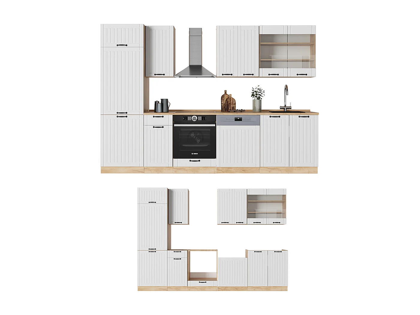 Cuisine blanc campagne 300x60x81.6 fame-line