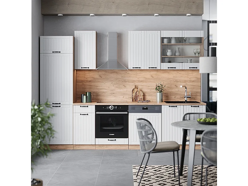 Mueble de cocina blanco casa de campo 300x60x81.6 fame-line